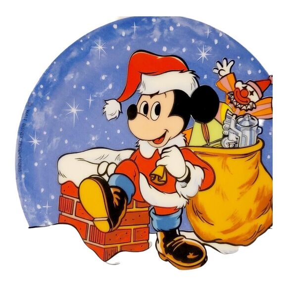Schmid 1977 Mickey Mouse Christmas Collectors Plate Santa Disney - Picture 2 of 3